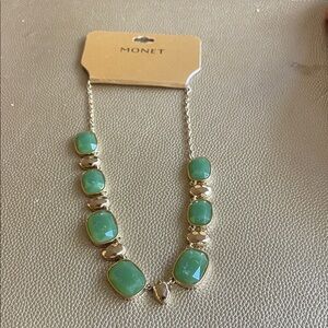 Monet Jade and Gold-Tone Necklace